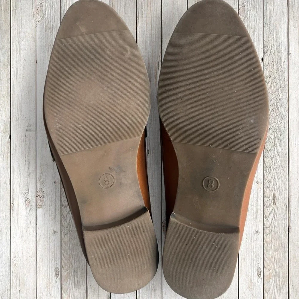 Women's Brown Penny Loafers Classic Preppy Slip On Shoes Size 8